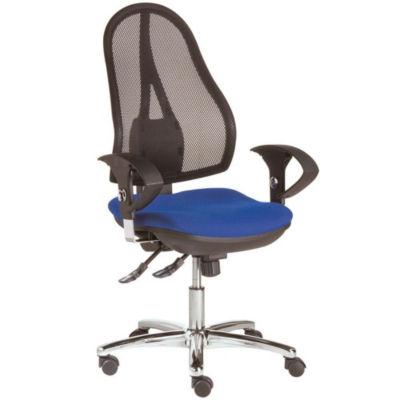 TOPSTAR Siège de bureau Open Point Deluxe - Maille filet - Dossier noir - Assise Bleu_0