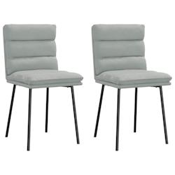 VidaXL Chaises à Manger Lot De 2 Gris Clair Velours - gris 4101282_0