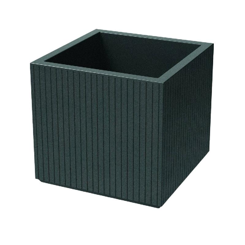 WellHome - Pot en polyéthylène rotomoulé 47L Ø48x44cm en coloris Graphite - Coro Square - gris plastique WH17337_0