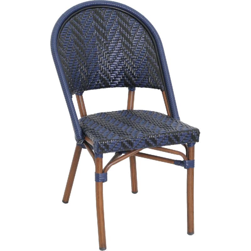 Chaise de restaurant empilable Néo Chic - NIORT aluminium rotin tressage nylon_0