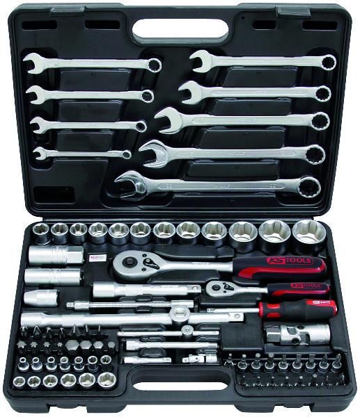 COFFRET DOUILLE C+1/4'' 1/2''+CLE MIXTE 82 PIECES