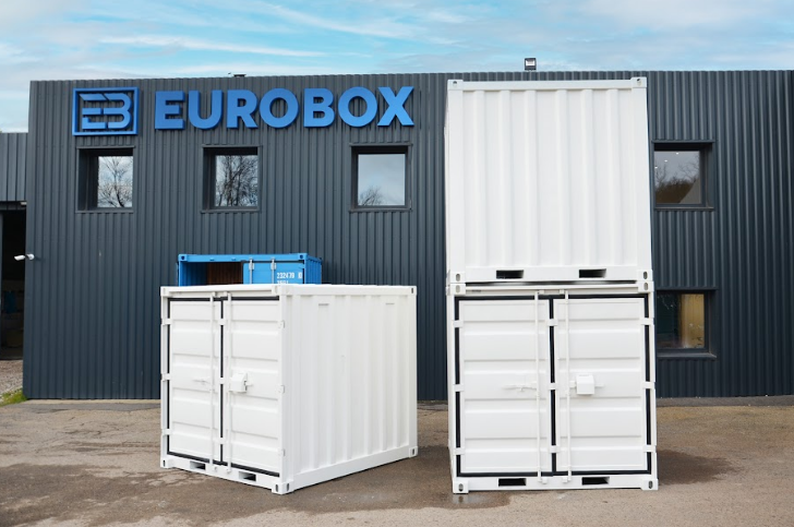 Conteneur de stockage 8 pieds Gris en acier étanche - Eurobox - 3D containers_0