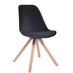 Décoshop26 - Chaise de salle à manger design scandinave en velours noir et pieds en bois clair forme carré 10_0003441 - noir 3000251583205_0