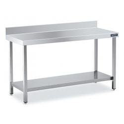 Distform table Inox avec Dosseret 1500x550 avec Etagère - 641094629496_0