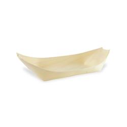 ECOLOMIQUE - 50 Pcs - Barquette bateau en bois - 22 cm x 10,5 cm x 3 cm - ECO210BBOIS23 - beige Matériau naturel ECO210BBOIS23_0
