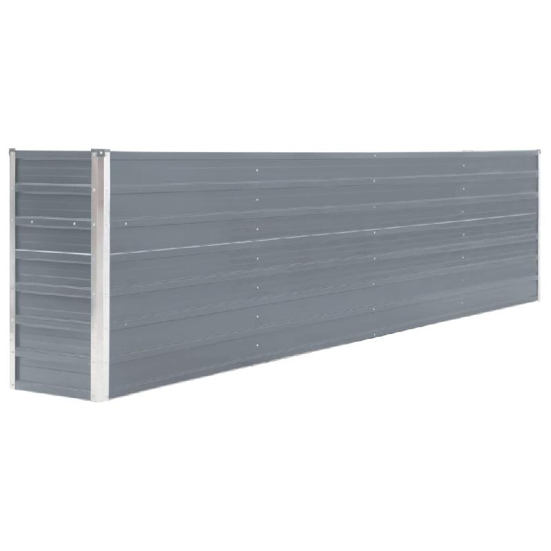 Jardinière lit surélevé - 320 x 40 x 77 cm - acier galvanisé gris avec bordures repliées - 02_0000801_0