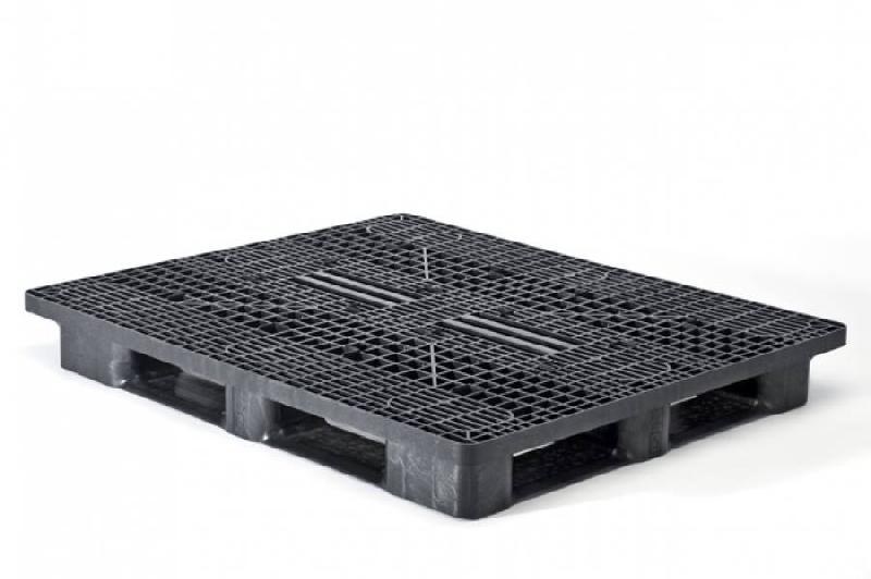 Palette en plastique QP1311HB5RL (CP7) - 1100x1300 mm - Charge statique 7500 kg - Plateau ouvert avec 5 semelles_0
