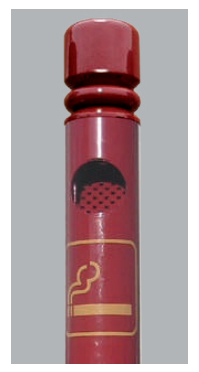 Potelet - Cendrier peint sur zinc, contenance 1500 mégots - 4 pommeaux au choix - Hauteur 1200 mm_1