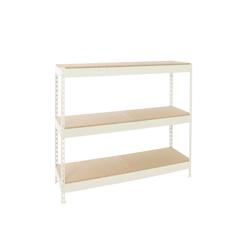 PROREGAL Étagère pour Charges Lourdes MID WOOD YETI THREE | HxLxP 150x120x60cm | 400kg par Niveau | Blanc - blanc métal PR_RS24-45_0