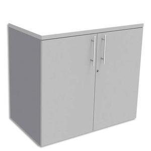 Simmob armoire basse aluminium 1 tablette avec porte, top blanc perle exprim - dim. : l80 x h72 x p47 cm_0