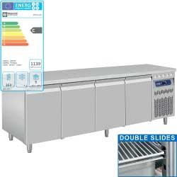 Table frigorifique ventilée 4 portes GN 1/1 - Gastro Line PLUS - 2190x700xh850/900 mm - T° -2°+8°_0