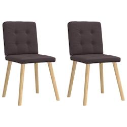 VidaXL Chaises à Manger Lot De 2 Marron Foncé Tissu - 4101072_0