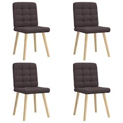 VidaXL Chaises à Manger Lot De 4 Marron Foncé Tissu - 8721158566409_0