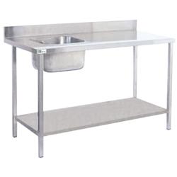 A.C.L - Table inox avec évier à gauche 87 x 160 x 70 cm STCS167A - inox MM271501_0