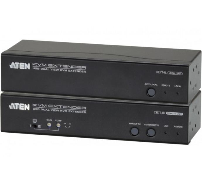 Aten CE774 - Prolongateur KVM double écran VGA/USB/Audio - Jusqu'à 150m - Réf. 50036_0