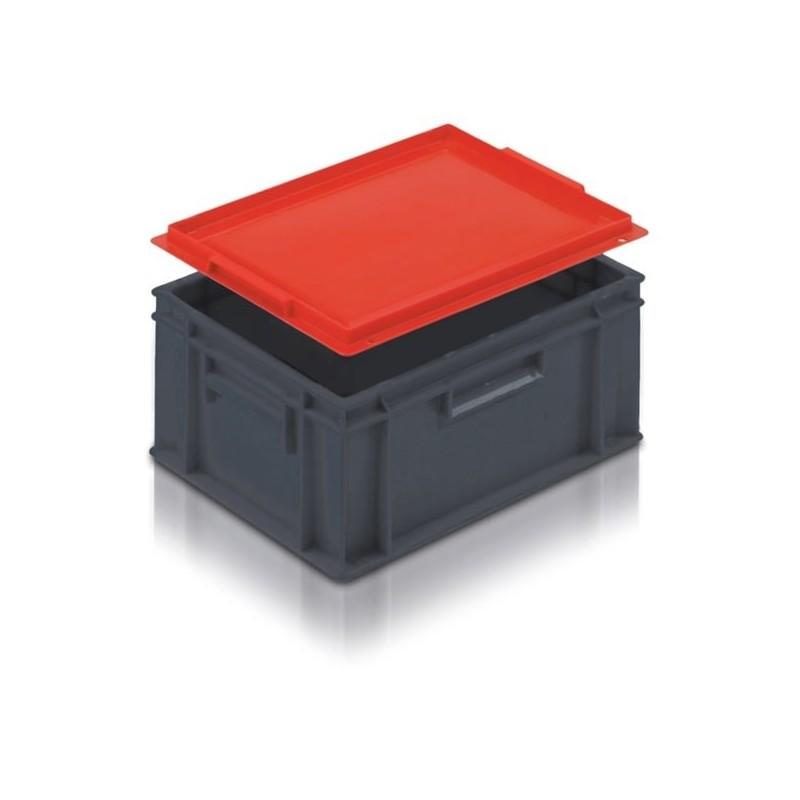Bac norme Europe en plastique gris 15L - 21027 Allibert - Dim. 400x300x175mm - Fond et parois pleins_0