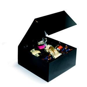 Boîte cadeau carton fermeture aimantée L.22,5 x l.22,5 x H.10,5 cm - Noir brillant_0