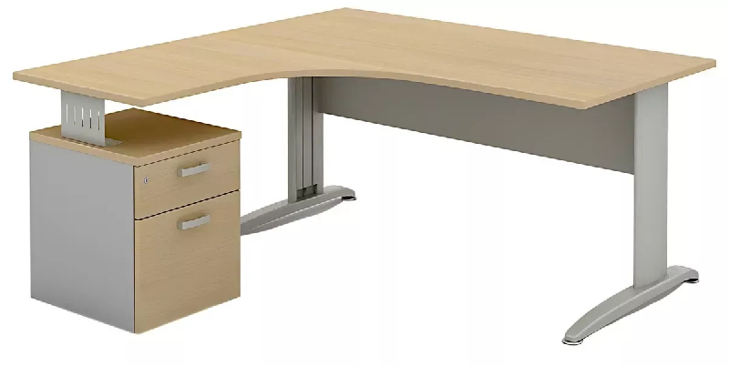 Bureau d'angle compact piètement métal avec caisson porteur So Aitana_0
