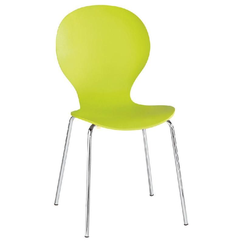 CHAISE COLLECTIVITÉS TESS - BOIS - VERT ANIS - PIEDS MÉTAL CHROMÉ (PRIX À L'UNITÉ)