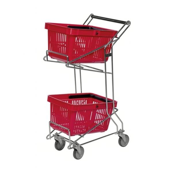 Chariot porte-paniers - KONGAMEK - Galvanisé - 30 kg par étagère - 4 roues pivotantes - Garantie 5 ans_0
