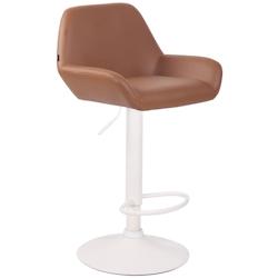 CLP Tabouret de bar Braga similicuir avec pied en métal Marron clair/Blanc - marron polyester 318130_0