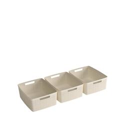 Curver - JUTE RECYCLING boîte de rangement M 12L, set de 3, blanc cassé - blanc plastique 247506_0
