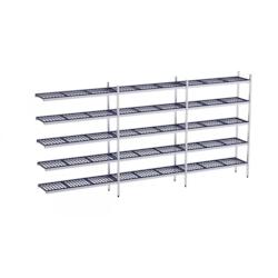 Distform Rayonnage en Acier Inoxydable d'Angle 4090 à 4920 mm 5 Niv P500 Acier inoxydable 4390x500x500x1800mm - 651637874115_0