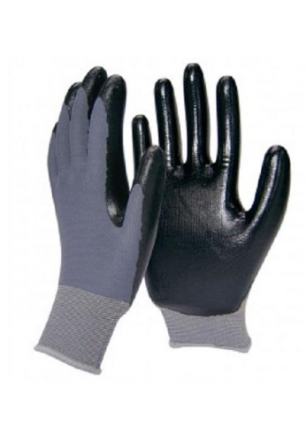 Gants de manutention fine - 5 doigts en nylon avec paume enduite nitrile gris - Réf. BUSTERFLEX GUYARD_0