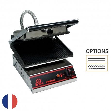 Grill panini avec minuteur - Petit modèle Sofraca - Plaques en fonte rainurées ou lisses - Alimentation 230V ou 400V_0