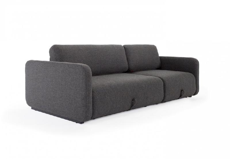 INNOVATION LIVING  CANAPÉ CONVERTIBLE DESIGN VOGAN TISSU KENYA DARK GREY_0