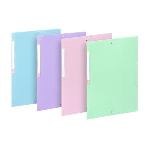 LOT DE 25 - CHEMISE À ÉLASTIQUES 3 RABATS A4 - RAINBOW PASTEL VIQUEL - COLORIS ASSORTIS