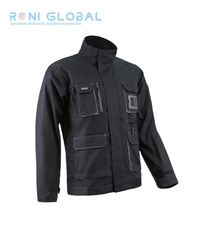 VESTE DE TRAVAIL HOMME AVEC PORTE-BADGE, EN COTON ET POLYESTER 10 POCHES - NAVY/PADDOCK II COVERGUARD_0