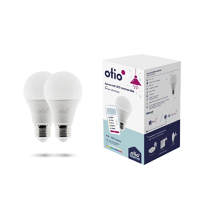 Pack de 2 ampoules LED connectées Bluetooth E27 9W - Otio_0