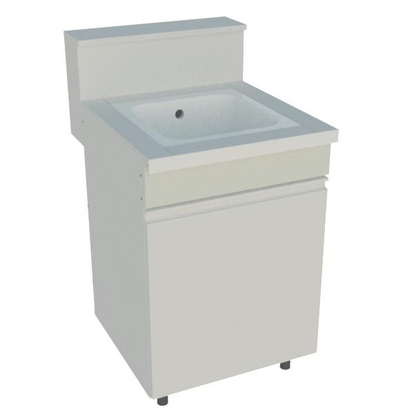 Paillasse de laboratoire en grés avec évier 750 x 900mm + dosseret de 150mm_0