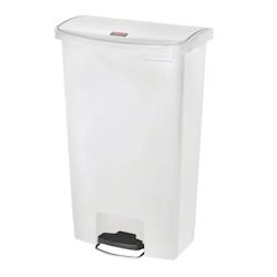Poubelle à pédale frontale large Slim Jim Step-On Rubbermaid blanche 68L - blanc GACW590_0