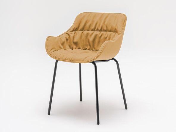 Chaise de réunion Baltic avec coussin drapé et revêtement tissu_0