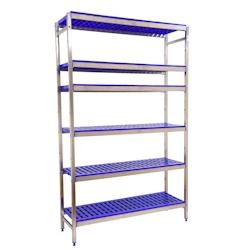 SimonRack Étagère en acier inoxyable initiel SIMONINOX 6 plateaux en polypropylène 1600x1660x400 mm (haut x largeur x profondeur) - 8425437074776_0