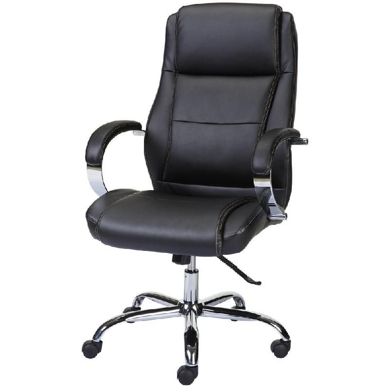 STAPLES FAUTEUIL DE BUREAU SURFLINE DE STAPLES®, CUIR CONTRECOLLÉ NOIR