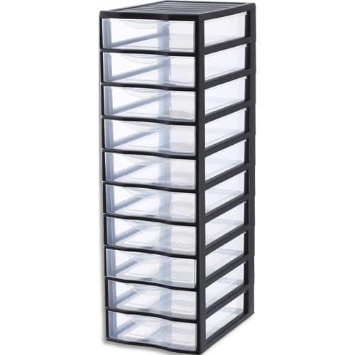 Sundis tour plastique orgamix 10 tiroirs 36,5 x h81,5 x 26 cm système d'arrêt à l'ouverture_0