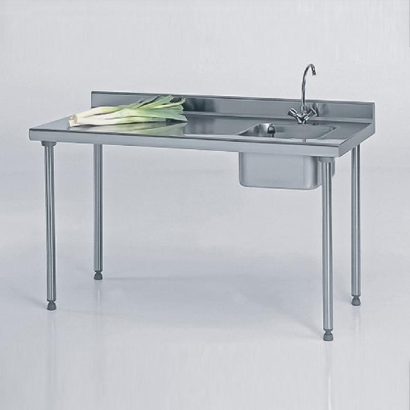 Table du chef TS 15N soudée avec robinet à dosseret largeur 700 mm bac à droite L 400 x P 400 x H 250 mm (Longueur, mm: 1000 Réf-404861-44)_0