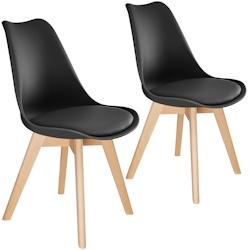 TecTake GmbH tectake Lot 2 chaises salle à manger style scandinave forme ergonomique noir - 406099 - noir plastique 406099_0