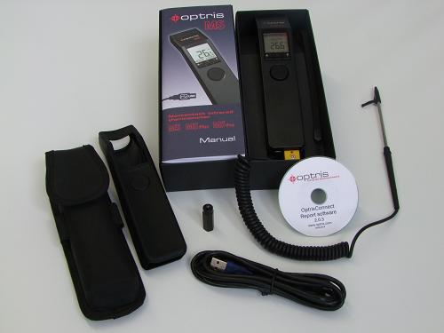 Thermomètre portatif USB Optris MSPro LT - Température de -32°C à 760°C, visée laser monopoint, mémoire 20 mesures_0