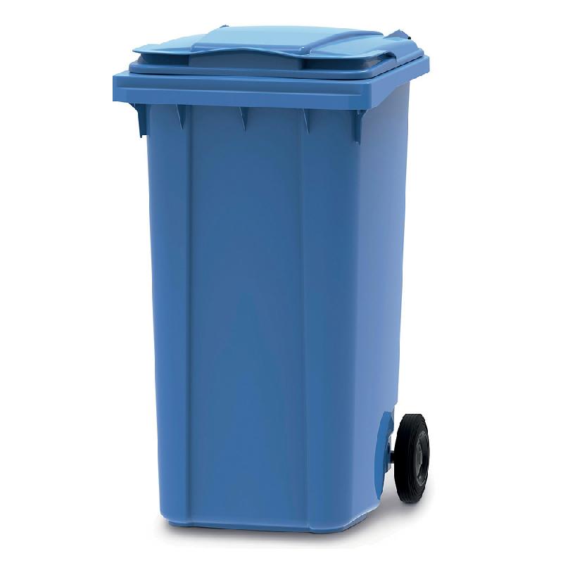 Vepa Bins Conteneur poubelle mobile 2 roues - 240 litres prise frontale - Bleu_0