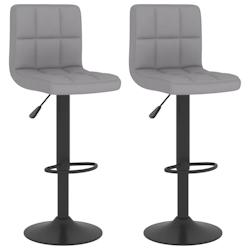 VidaXL Tabourets De Bar Lot De 2 Gris Clair Tissu - gris 334282_0