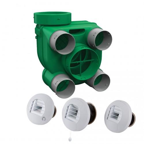 VMC SIMPLE FLUX HYGRORÉGLABLE TYPE B AVEC BOUCHES PILES - HYGRO ARIANT ES AXELAIR