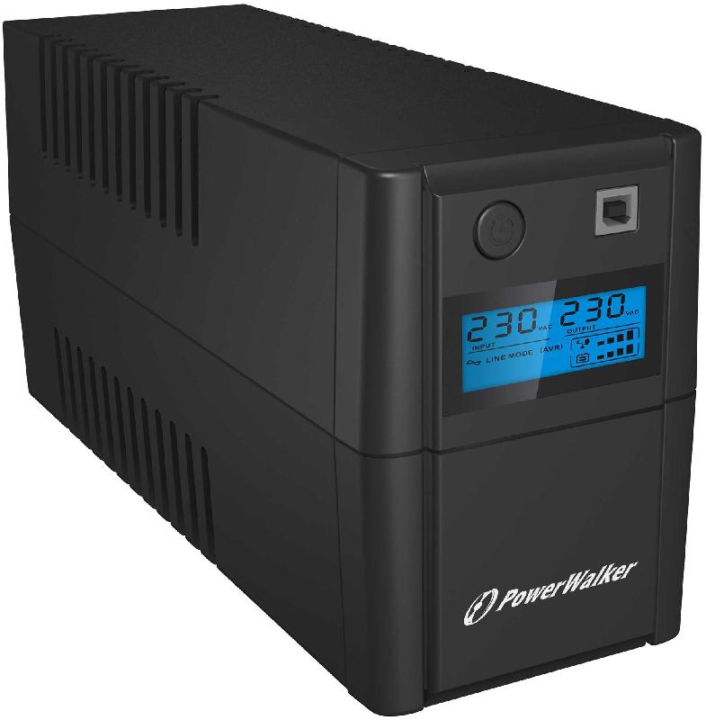 PowerWalker VI 650 SHL FR - Onduleur interactif de ligne 0,65 kVA 360 W - 2 sorties CA - Écran LCD - Format compact_0