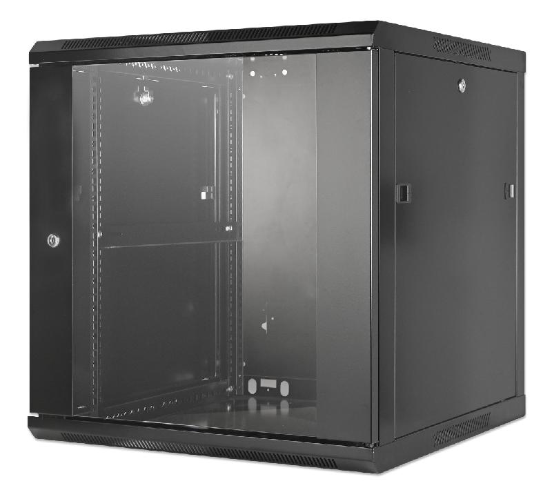 Adaptateur 19 pouces MHT138 avec porte vitrée - boîtier 12U - 600 mm d'épaisseur - noir - Bravour®_0