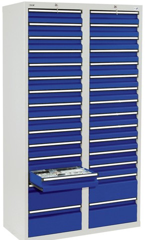 Armoire d'atelier à tiroirs - 30 tiroirs - H1800xL1000xP500mm - Acier monobloc - Fabrication allemande_0