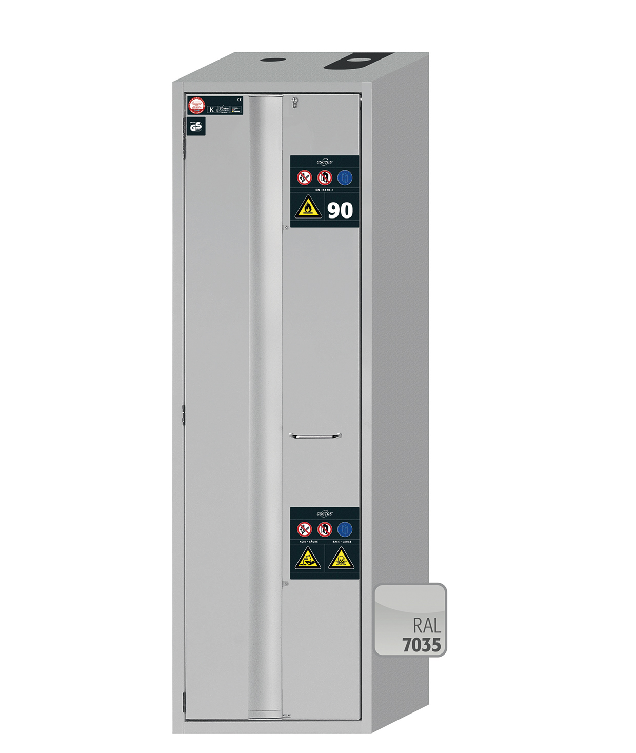 Armoire de sécurité anti-feu S-PHOENIX-90 modèle S90.196.060.MH.FDAS - Réf 30709-001-30355 - Type 90 avec portes pliables et paroi de séparation_0