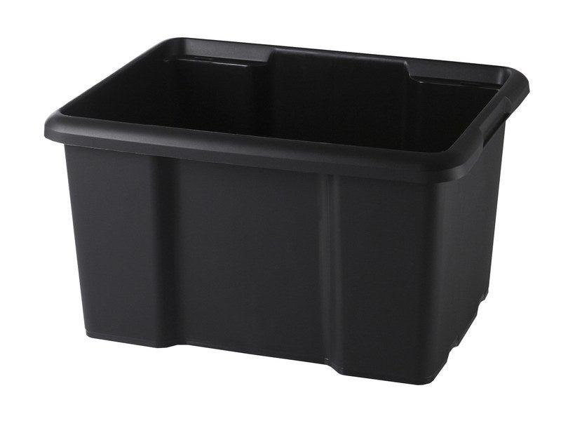 Bac de rangement empilable et superposable 45L - Noir - Dimensions compactes et légèreté_0